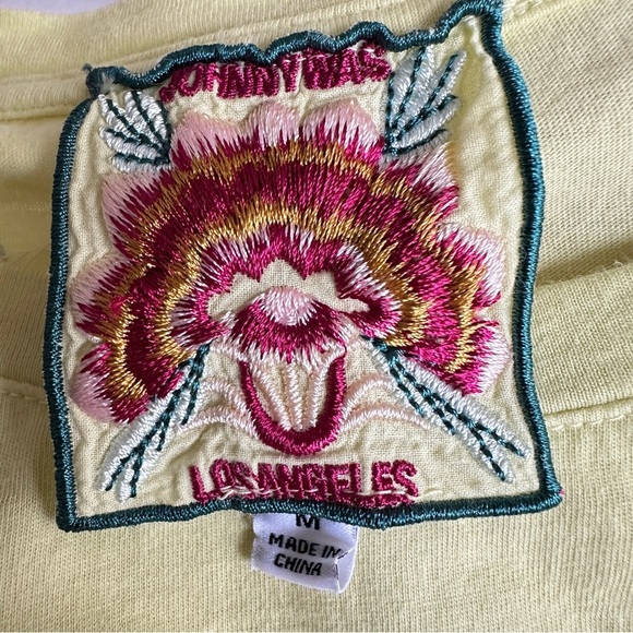 Johnny Was | Embroidered Yellow Scoop Neck Cotton Top | Size M - Picture 7 of 10